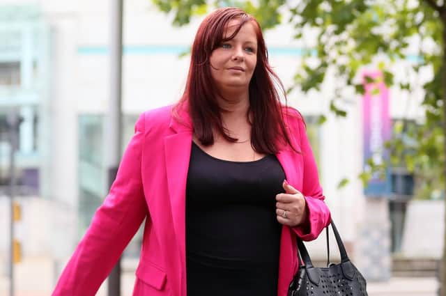 Jolene Bunting pictured at Laganside Courts in Belfast City Centre at an earlier hearing.