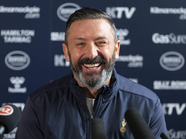 Manager Derek McInnes during a Kilmarnock press conference at Rugby Park.