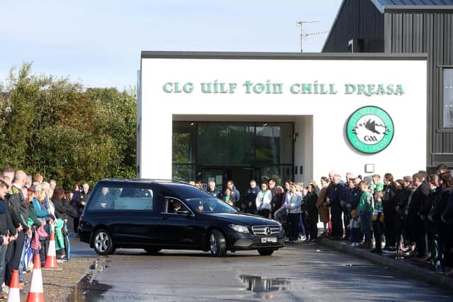 Ronan Wilson was given a guard of honour at Kildress Wolfe Tones GAA club as the hearse carrying his remains paused during the journey to the family home in Co Tyrone.

The nine-year-old died after being struck by a car in Bundoran in Co Donegal at the weekend. The keen GAA player had been visiting the seaside town with his family.
