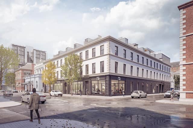 Computer generated images of the plans after an application was submitted to Belfast City Council for a boutique hotel at 34-44 Bedford Street and 4-6 Clarence Street