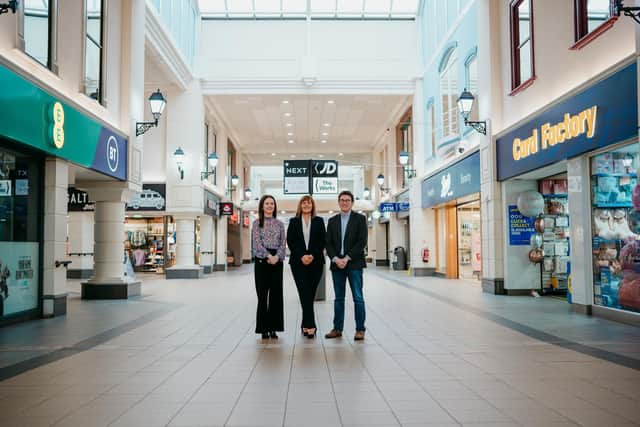 Fairhill Shopping Centre is delighted to welcome Valerie McLernon as centre manager. Valerie brings an extensive background in both retail and centre management spanning over 32 years.  Pictured are Tanya McKeown of TDK Property Management, Valerie McLernon, centre manager and Ryan Walker, director, Magmel (Ballymena) Limited
