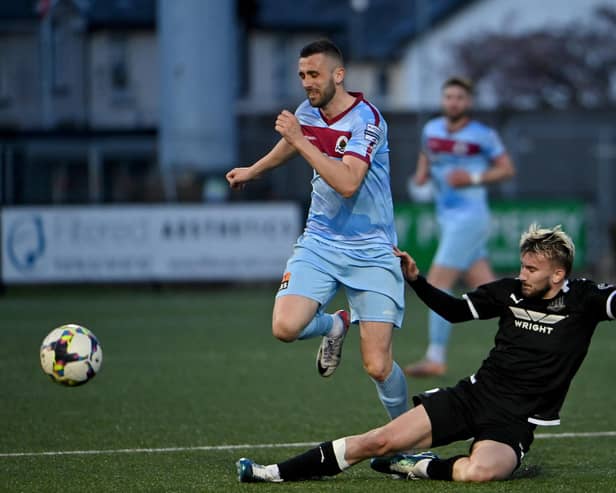 Danny Lafferty (left) is eager to guide Institute to the top flight in tonight's second-leg play-off against Ballymena United