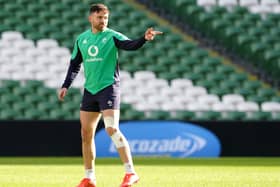 Ireland's Hugo Keenan during a training session at the Aviva Stadium in Dublin, Ireland