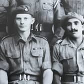 Robin Rowland with his Punjab Regiment colleagues in northern India during World War Two
