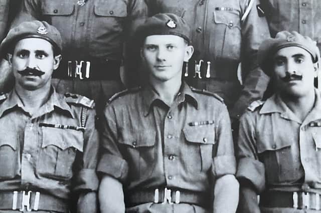 Robin Rowland with his Punjab Regiment colleagues in northern India during World War Two