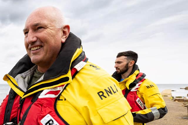 Coxswain Frank Healy has been an RNLI crew member at Larne RNLI for 29 years. His son Jack joined him in 2018.