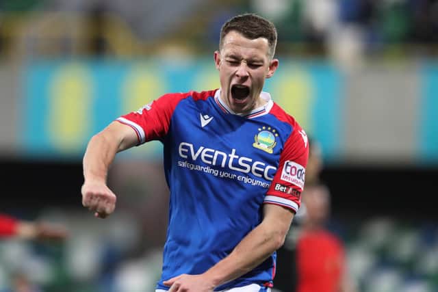 Kyle McClean was on the scoresheet for Linfield as the Blues defeated Ballymena United 4-0 at Windsor Park. PIC: INPHO Brian Little
