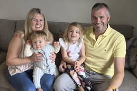 A Newtownards family have share their RMH experience as McHappy Day approaches. Pictured are Kelly and Adam McKee with Harry and Sophie