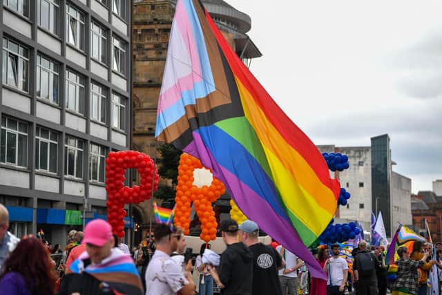 Thousands took to the streets of Belfast for the annual parade. The theme for Belfast Pride 2025 is No Going Back Photo - Andrew McCarroll/ Pacemaker Press