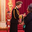 Tina McKenzie receives an MBE for Services to the Northern Irish Economy from HRH The Princess Royal