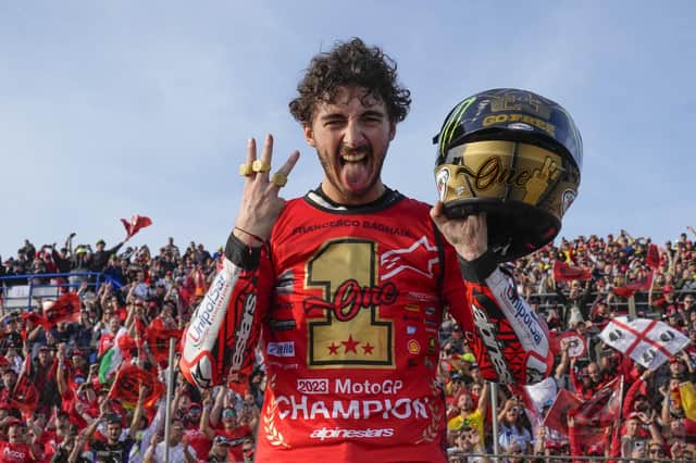Pecco Bagnaia wins back to back MotoGP World titles. (Photo courtesy of Maurice Montgomery)