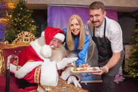 Northern Ireland’s Henderson Foodservice has launched a new Effortless Magic campaign which brings a combination of local suppliers and new and exclusive products which aim to relieve the stress chefs and caterers face during the busiest time of the year.  Pictured are Kiera Campbell, sales director at Henderson Foodservice with Geoff Baird, business development chef and Santa at the launch of the Effortless Magic Christmas campaign