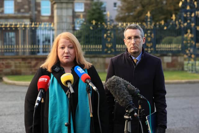 Alliance ministers Naomi Long and Andrew Muir did not object to the health minister's ban on puberty blockers. Photo: Liam McBurney/PA Wire