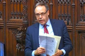 Lord Dodds making his address in the Lords late on Monday night