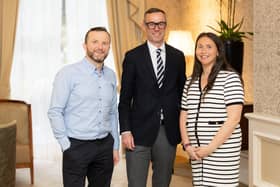 Paul Vallely and Clare Walsh of Kukoon, with Rob Heron Partner Lead for EY Entrepreneur Of The Year in NI. Photo credit- Naoishe Culhane