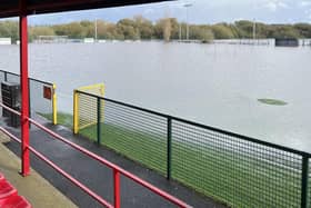 Flooding at the BMG Arena, home of Annagh United