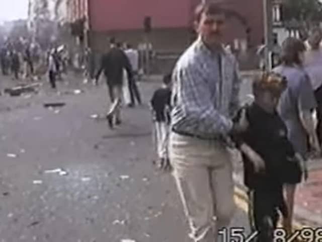 Camcorder footage of the aftermath of the Omagh blast