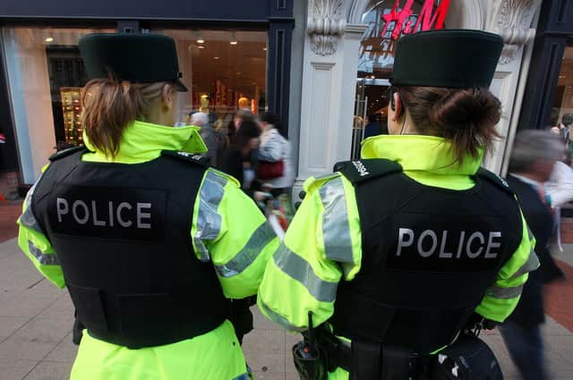PSNI officers patrol Belfast city centre