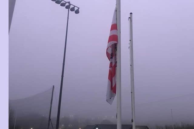 Eoghan Ruadh Hurling Club have flag at half mast for Ciaran Coyle