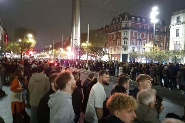 Groups congregated on O'Connell Street on Halloween night after posts online suggested there would be a spectacle there from 7pm. Just before 8pm, Gardai posted on social media site X to appeal to people to leave