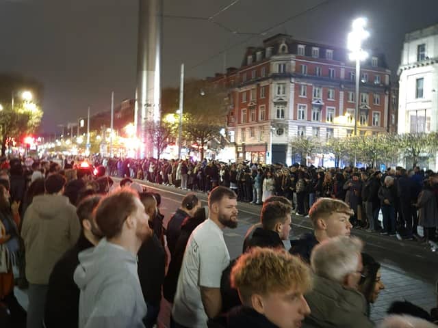 Groups congregated on O'Connell Street on Halloween night after posts online suggested there would be a spectacle there from 7pm. Just before 8pm, Gardai posted on social media site X to appeal to people to leave