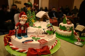 Decorating the Christmas cake with snowmen and Santas was a festive ritual