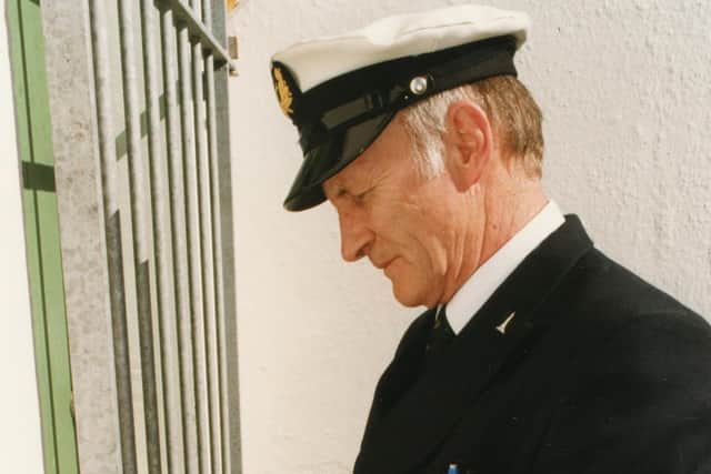 Anthony Burke, principal lighthouse keeper at Mew Island of the Co Down coast locks the doors on the island for the last time. The photograph was taken on the last day the island was manned on a full time basis. Picture: News Letter archives/Darryl Armitage