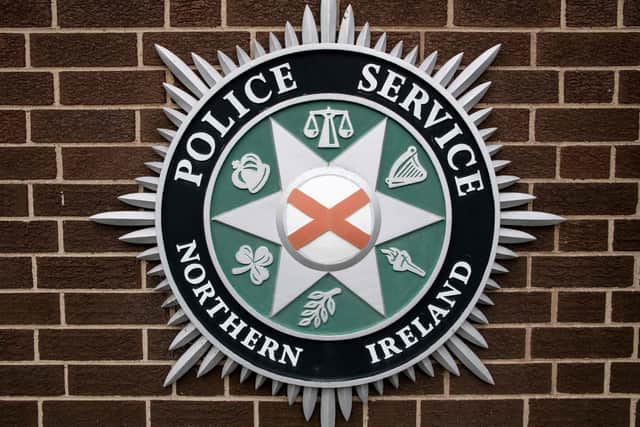 Detectives from the Police Service’s Organised Crime Branch, who carried out searches in Newry, seized a number of items, including a vehicle and mobile phones.  All have been removed for further examination.    (Photo by PAUL FAITH/AFP via Getty Images)