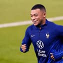France's Kylian Mbappe during a Training Session at Al Sadd SC Stadium in Doha, Qatar.