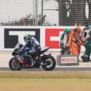 Jonathan Rea was carried away on a stretcher following his crash at Phillip Island in Australia on Sunday but the Ulster rider escaped serious injury and later returned to his Yamaha garage