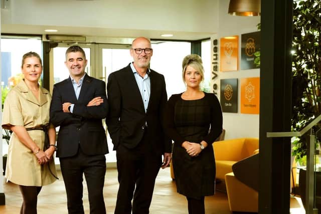 Cunningham has secured major contracts in Ireland and Sweden and appointed John Cunningham to lead its Mission Critical Division as it celebrates 20 years in business. Pictured is Joanne Cunningham, director, Tim Cunningham, CEO, John Cunningham, managing director, Mission Critical and Lisa Murtagh, COO