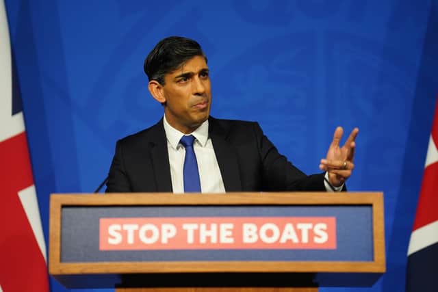 Prime Minister Rishi Sunak's "stop the boats" plans could clash with the UK Government's commitments under the Windsor Framework. Photo: James Manning/PA Wire