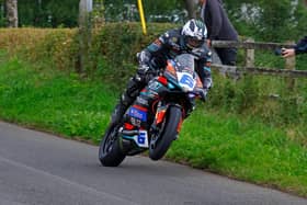 Michael Dunlop won both Supersport races at the Mid Antrim 150 at Clough on Saturday on the Scars/MD Racing Ducati. (Photo by Rod Neill Pacemaker Press)