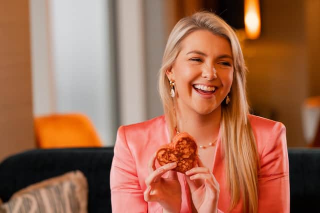 Miss Northern Ireland Kaitlyn Clarke is looking forward to the Pancake Tuesday celebrations at Hastings Hotels with delectable pink heart shaped pancakes for guests to look forward to across the six hotels today and tomorrow