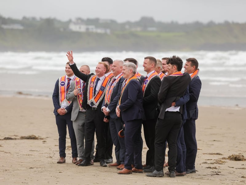 Orangemen from Lower Iveagh District LOL No 1 pictured on the beach