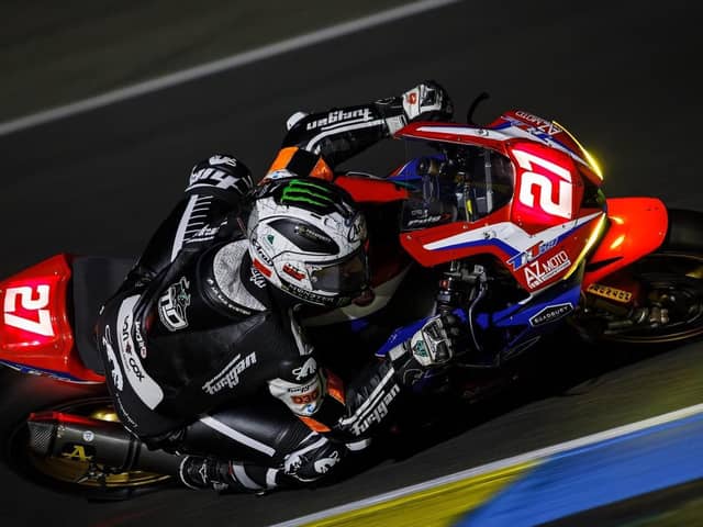 Michael Dunlop on the TRT27 Racing Honda at the Le Mans 24-Hours race in France