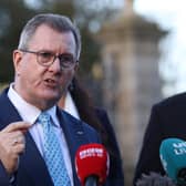 Sir Jeffrey Donaldson is stepping down as leader of the Democratic Unionist Party "with immediate effect" after the DUP said he had been charged with allegations of a historical nature