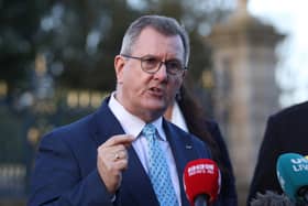 Sir Jeffrey Donaldson is stepping down as leader of the Democratic Unionist Party "with immediate effect" after the DUP said he had been charged with allegations of a historical nature