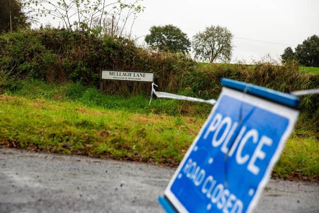 PSNI officers pictured Mullagh Lane, Maghera.Police investigating the disappearance of missing person Lee Johnston have located a body in the Maghera area of County Londonderry.Search and rescue teams were searching an area near Maghera on Wednesday night.