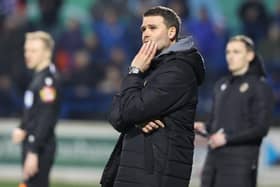 Linfield manager David Healy during Friday's 3-0 defeat to Coleraine. PIC: Desmond Loughery/Pacemaker Press