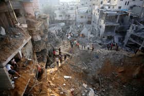 Photo posted online by UNRWA of destruction in Gaza, November 10, 2023