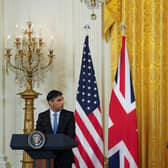 Prime Minister Rishi Sunak (left) and US President Joe Biden, take part in a joint press conference in the East Room at the White House, during his visit to Washington DC in the US