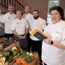 Hastings Hotels launched its new ‘The Hastings Book of Breakfast’ which showcases some of its local suppliers at a breakfast event hosted by celebrity chef, Paula McIntyre, in the Culloden Estate & Spa. Paula McIntyre is pictured at the event with executive head chefs from Hastings Hotels Mark Begley of the Culloden Estate & Spa, Jay Eisenstadt of Stormont Hotel, Damian Tumilty of the Grand Central Hotel and Kyle Greer of the Europa Hotel