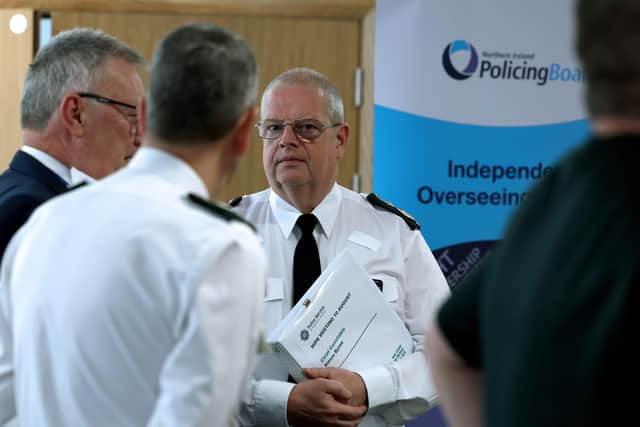 Press Eye Northern IrelandThursday 10th August  2023 Photo Jonathan Porter  /  Press EyePSNI Chief Constable Simon Byrne Northern Ireland Policing Board special meeting at Cromac Avenue, Gasworks, Belfast.The Police Service of Northern Ireland (PSNI) mistakenly shared details about 10,000 officers and staff on Tuesday.Details of a second data breach emerged less than 24 hours later.PSNI Chief Constable Simon Byrne will face questions about the crisis when he appears before the body overseeing policing in Northern Ireland later.