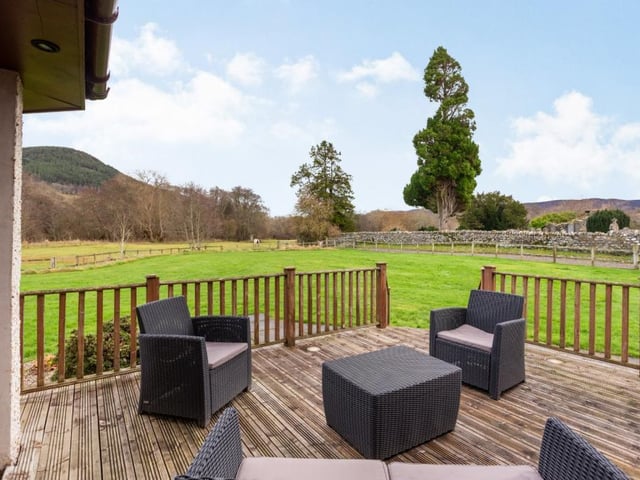 Decked terrace.