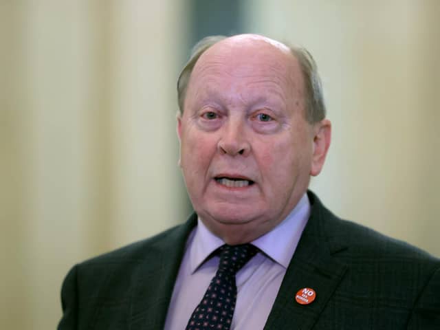 Jim Allister says that under the new DUP-UK deal, NI will still retain red and green lanes, an Irish Sea Border and EU jurisdication on trade laws. Photo: Liam McBurney/PA Wire