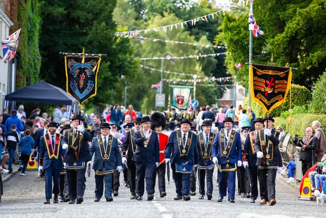 Royal Black Institution members celebrating the Last Saturday in Loughgall, Co Armagh, in 2023. Pic: Graham Baalham-Curry