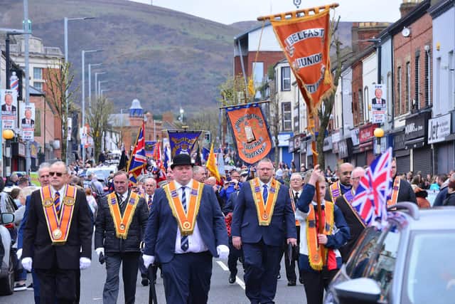 The main Easter Tuesday Junior Orange parade took place on the Shankill Road in Belfast. Picture By: Arthur Allison/Pacemaker