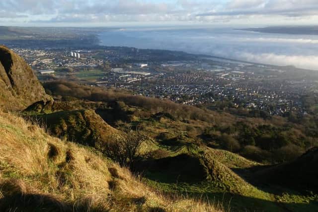 The Cave Hill Country Park proposed application site comprises about 2.3 acres of open countryside adjacent to a small car park that serves park visitors. It features views over Belfast to the south, with a natural backdrop of Cavehill to the north and east. Pictured is Cave Hill Country Park. Credit: Gareth James - geograph.org.uk
