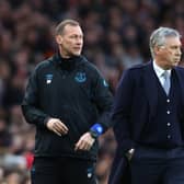 Duncan Ferguson (left) worked as assistant manager Carlo Ancelotti at Everton. (Photo by Julian Finney/Getty Images)
